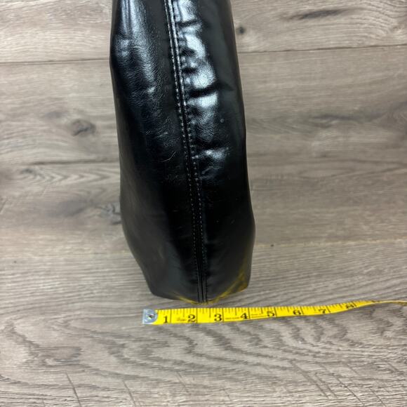 ZARA Shoulder Bag Hobo Black Faux Leather Slouchy Large Tote Purse Zip Closure - Picture 16 of 16